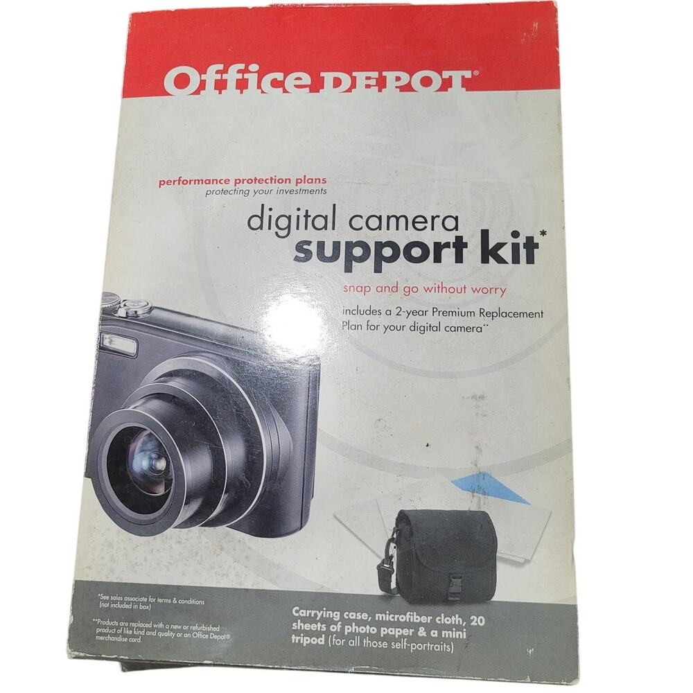 Office Depot Digital Camera Support Kit, Carrying Case Tripod Photo Paper Cloth